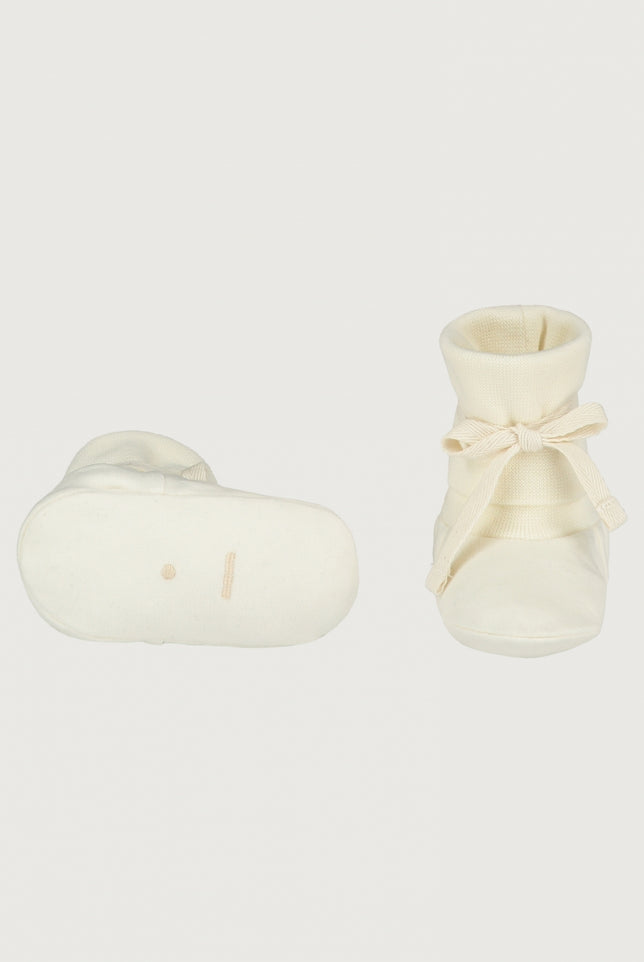 Baby Ribbed Booties | Cream