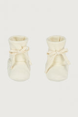 Baby Ribbed Booties | Cream