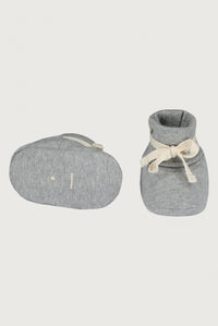 Baby Ribbed Booties | Gray Melange