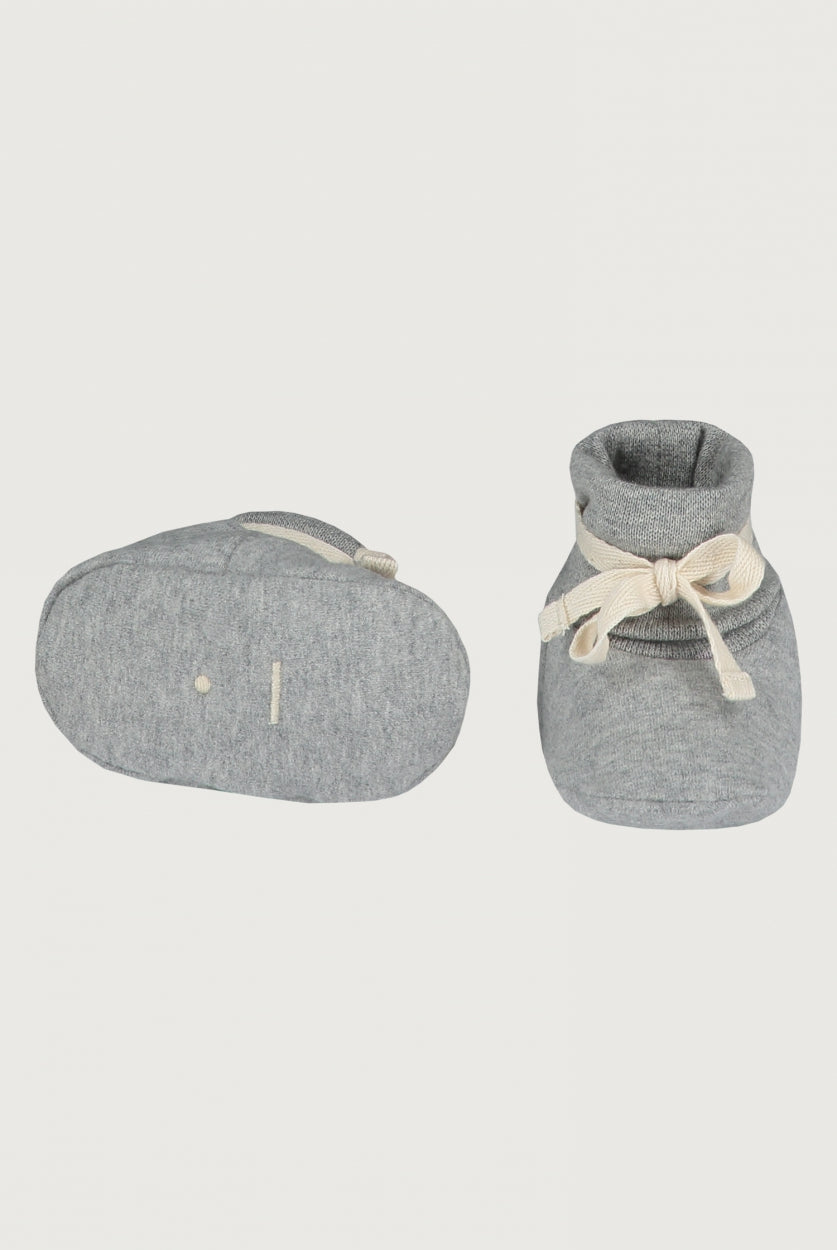 Baby Ribbed Booties | Gray Melange