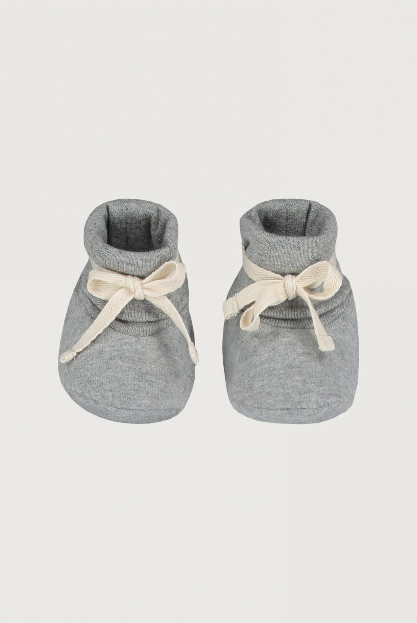 Baby Ribbed Booties | Gray Melange