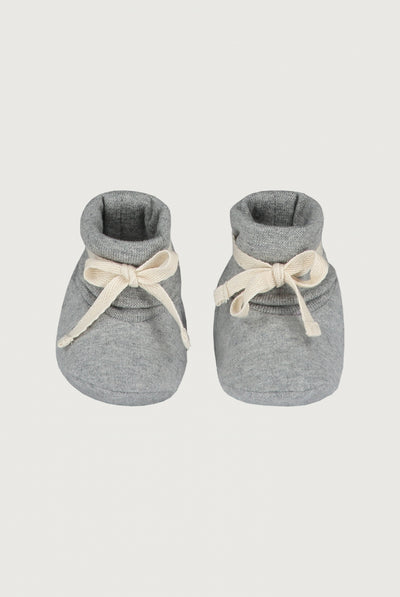 Baby Ribbed Booties | Gray Melange