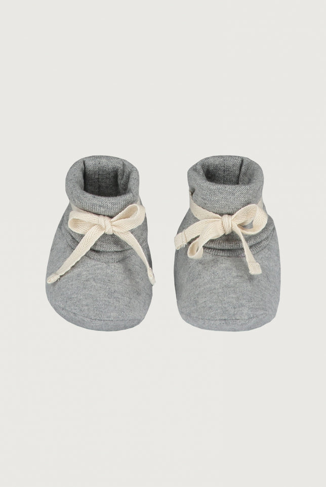Baby Ribbed Booties | Gray Melange