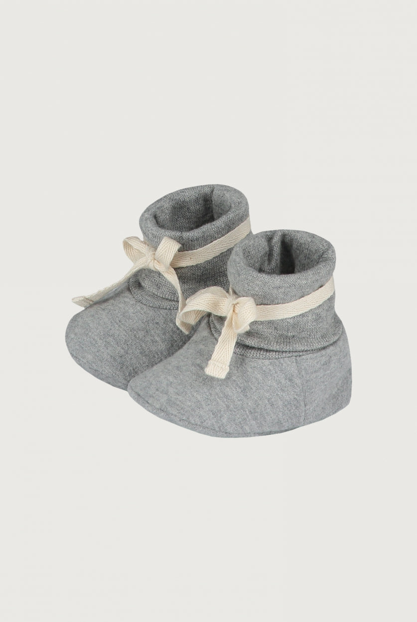 Baby Ribbed Booties | Gray Melange