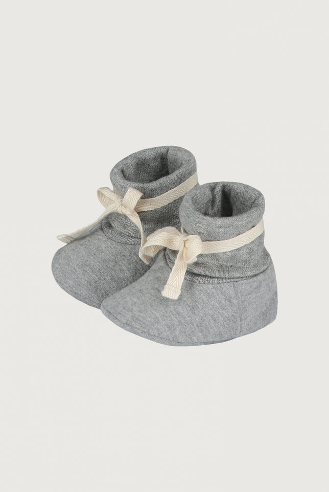 Baby Ribbed Booties | Gray Melange