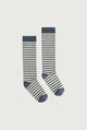 Long Ribbed Socks | Blue Gray - Cream
