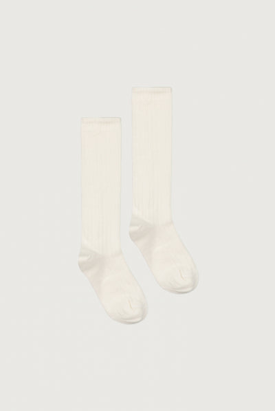 Long Ribbed Socks | Cream