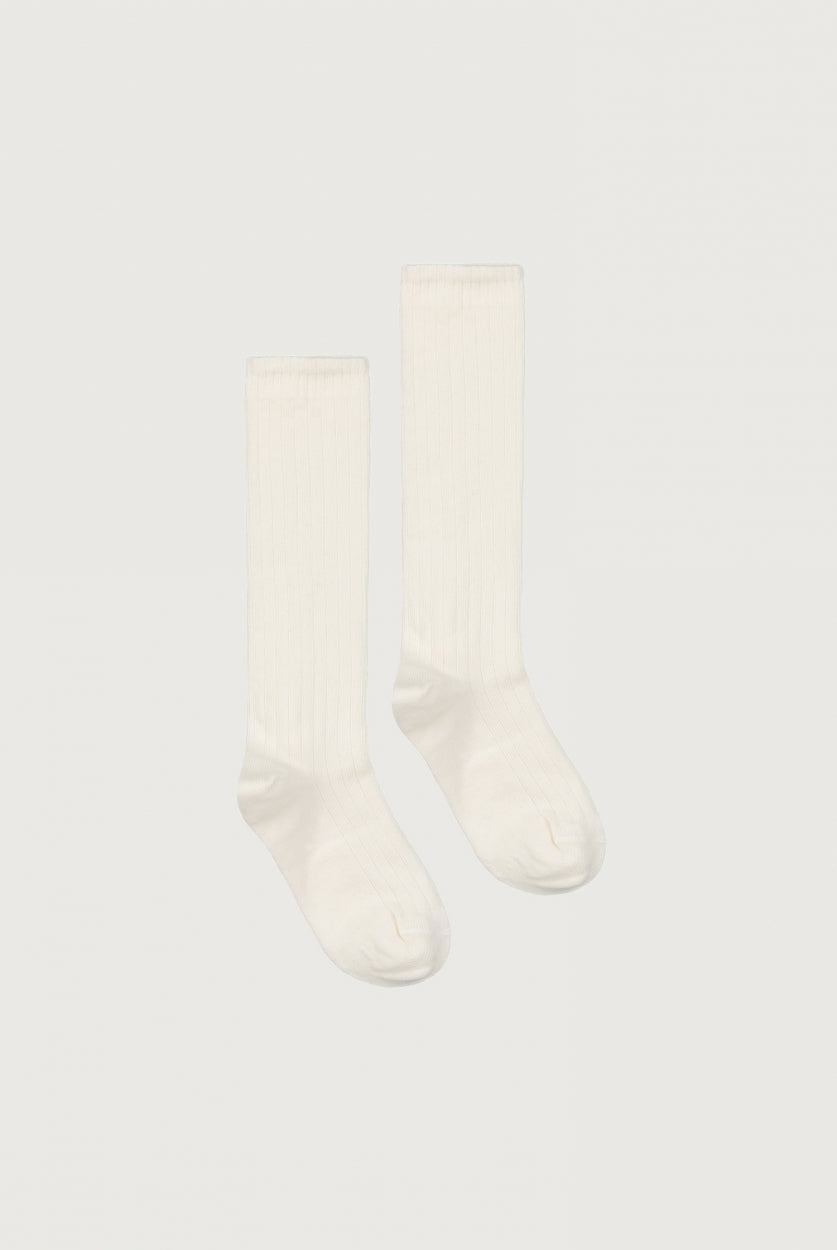 Long Ribbed Socks | Cream