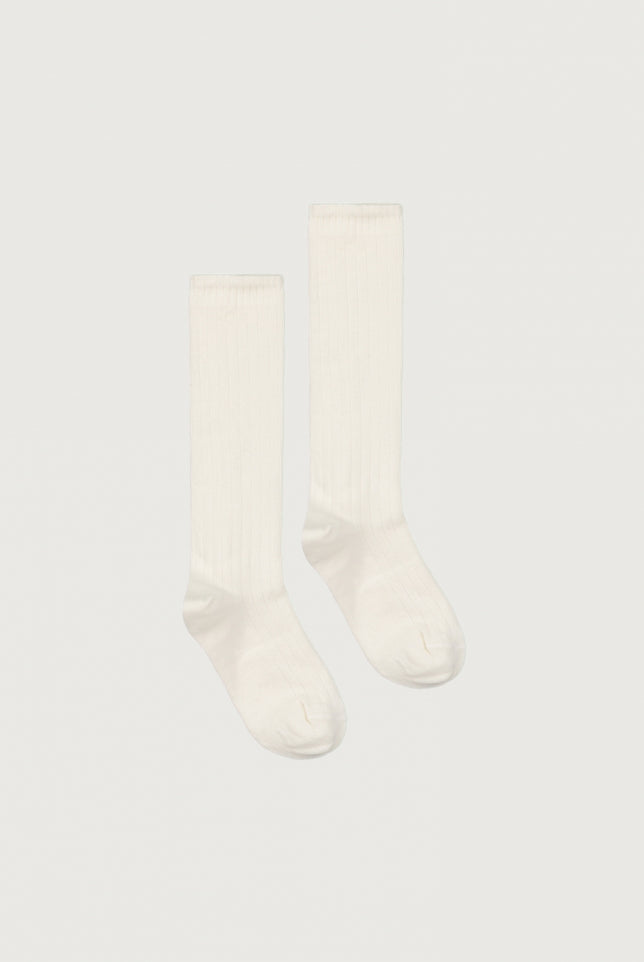 Long Ribbed Socks | Cream