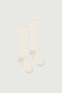 Long Ribbed Socks | Cream