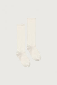 Long Ribbed Socks | Cream