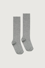 Long Ribbed Socks | Gray Melange