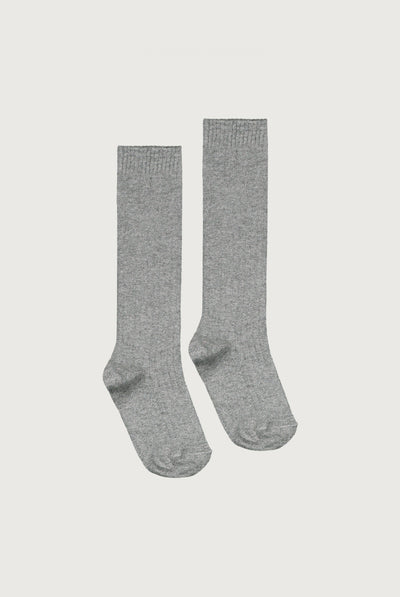 Long Ribbed Socks | Gray Melange