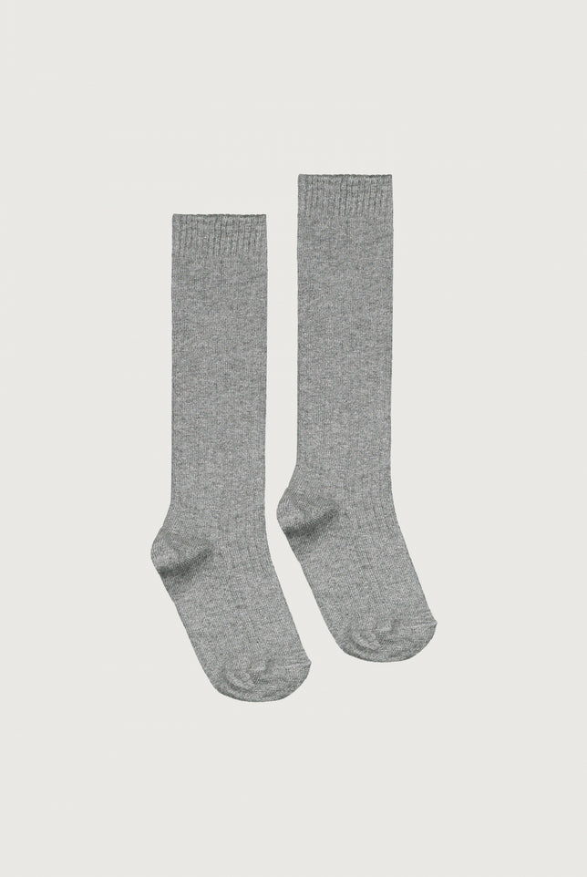 Long Ribbed Socks | Gray Melange