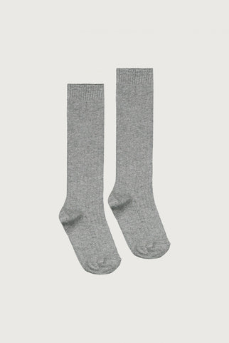 Lange Gerippte Socken | Grey Melange