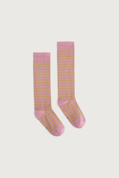 Long Ribbed Socks | Bubblegum - Cookie