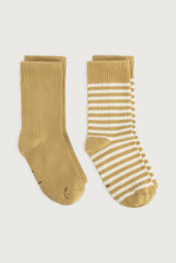 Ribbed Socks 2-Pack | Cookie - Cream