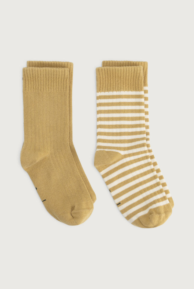Ribbed Socks 2-Pack | Cookie - Cream