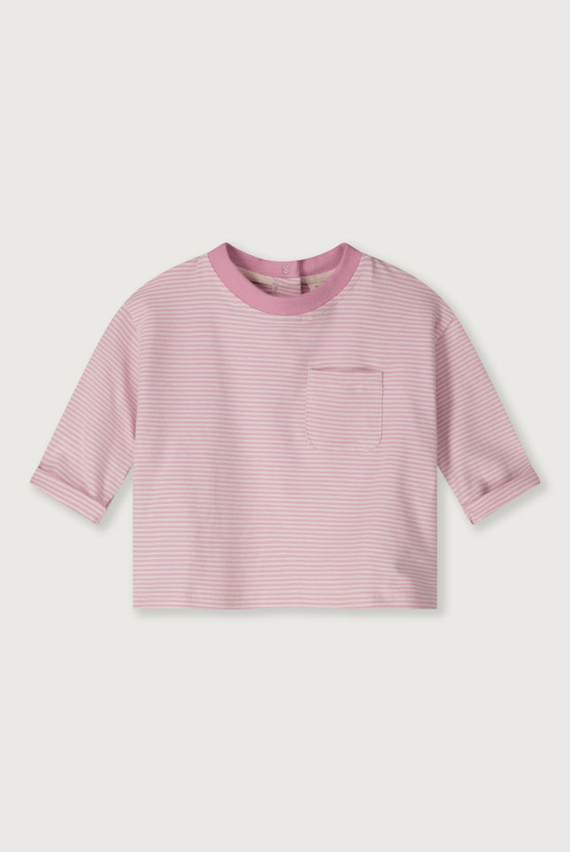 Baby L/S Pocket Tee | Bubblegum - Cream