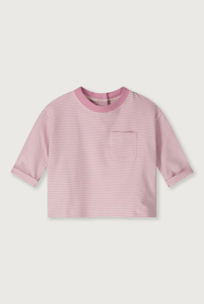 Baby L/S Pocket Tee | Bubblegum - Cream