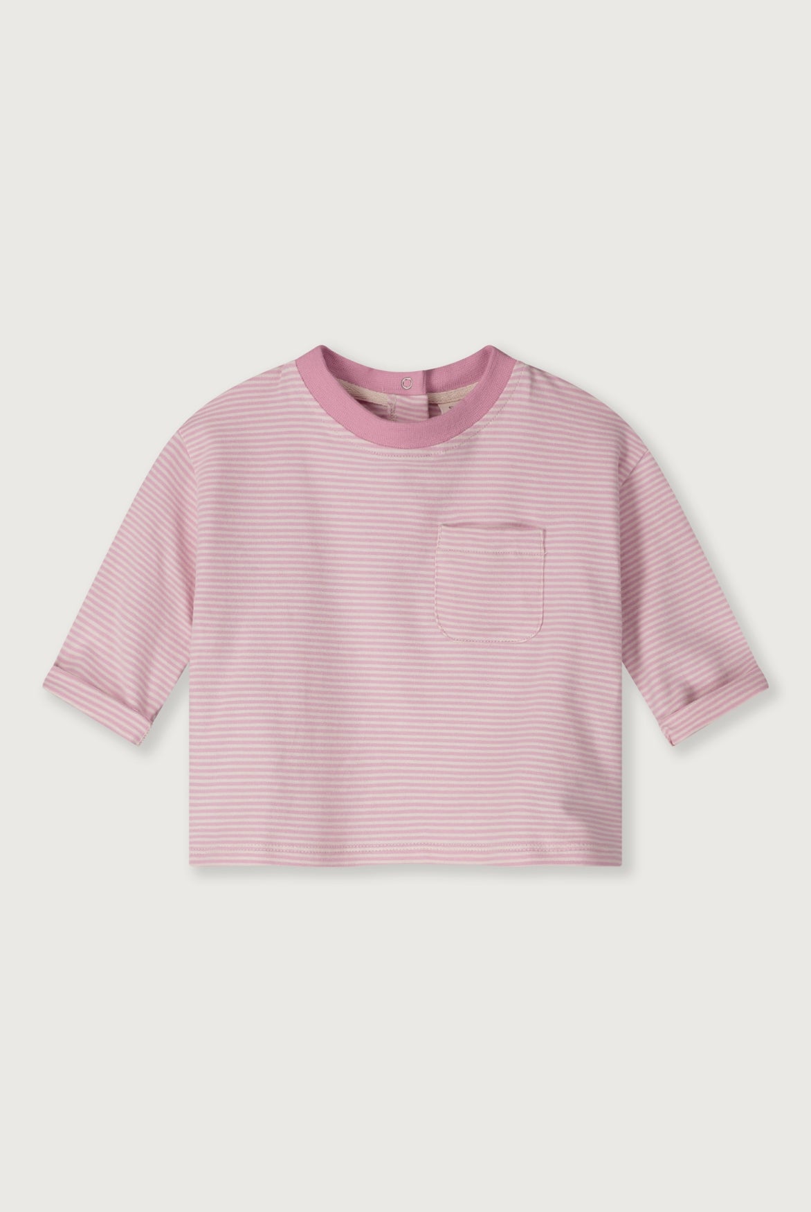 Baby L/S Pocket Tee | Bubblegum - Cream