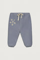 Blue colored teddy fabric jogger for a baby