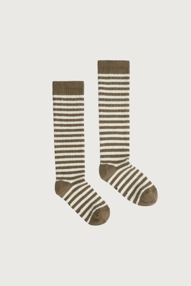 Long Ribbed Socks | Woody - Cream