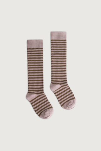 Long Ribbed Socks | Berry - Woody