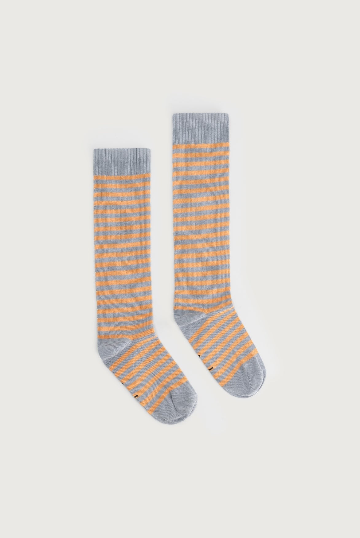 Long Ribbed Socks | Stone Gray - Melon