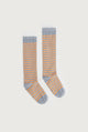 Lange Geribde Sokken | Stone Gray - Melon