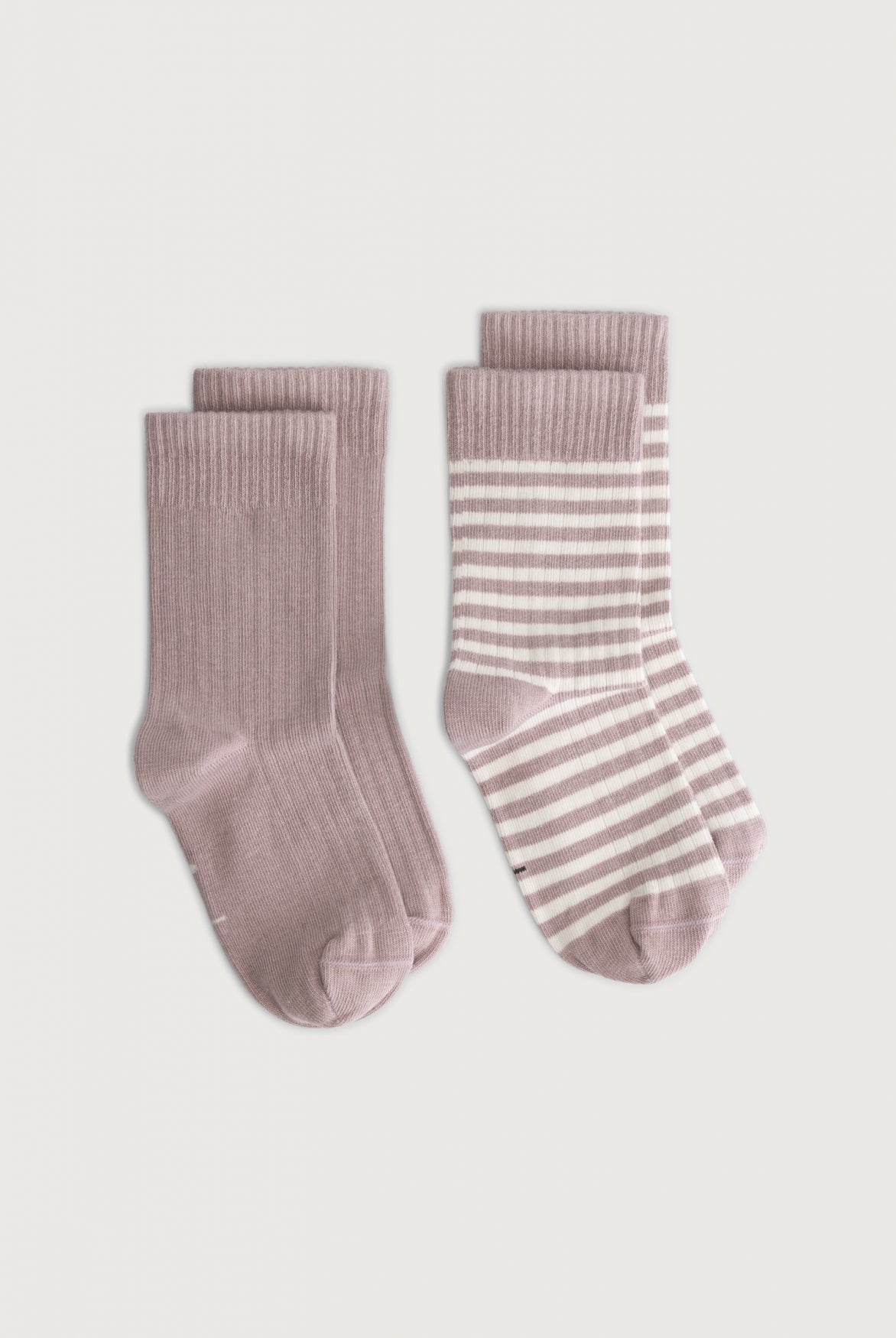Rippsocken im 2er-Pack | Berry - Cream