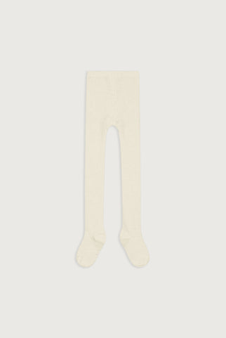 Gerippte Strumpfhose | Cream