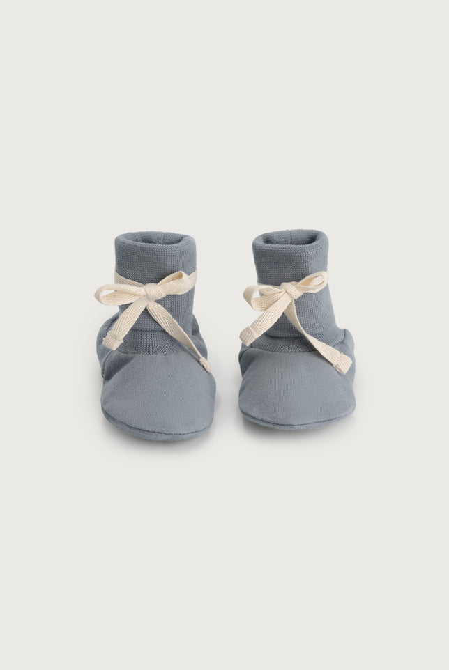Baby Ribbed Booties | Stone Gray