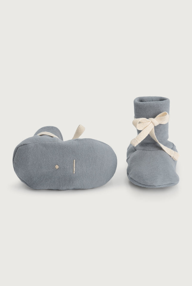 Baby Ribbed Booties | Stone Gray