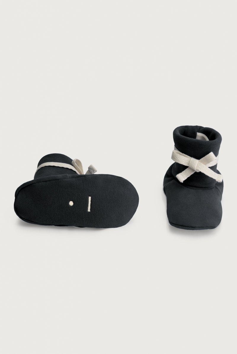 Baby Ribbed Booties | Pirate Black