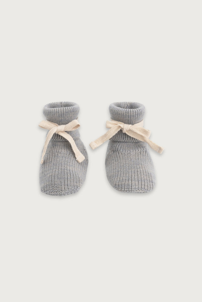 Baby Knitted Booties | Gray Melange