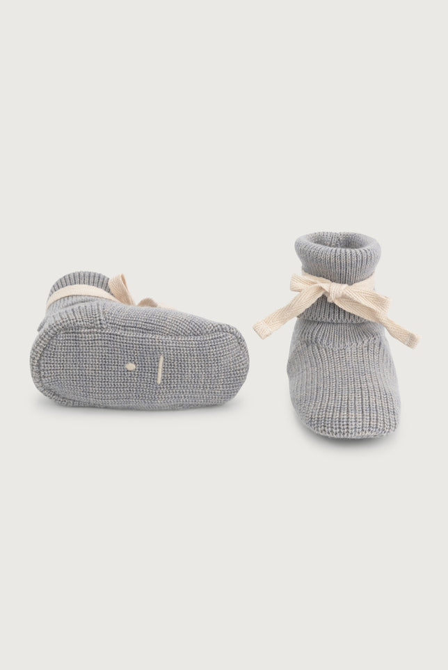 Baby Knitted Booties | Gray Melange