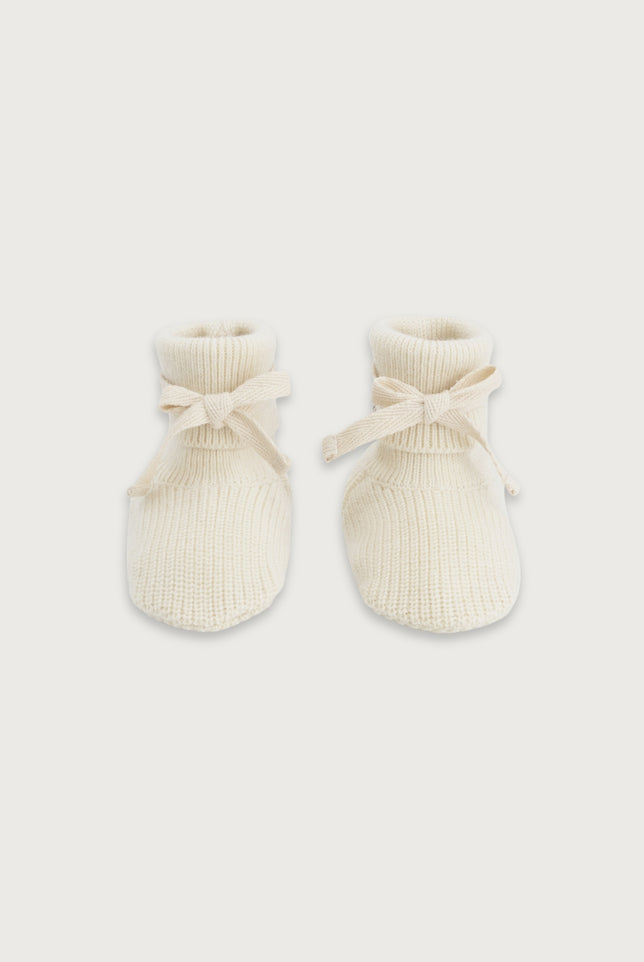 Baby Knitted Booties | Cream