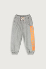 Logo Track Pants | Gray Melange - Bright Melon