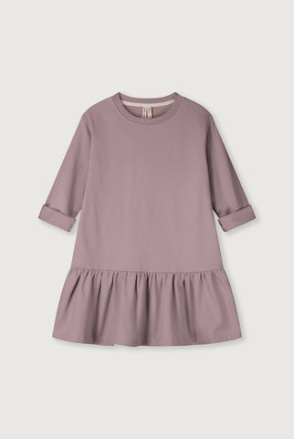 Langarmkleid mit Rüsche | Berry