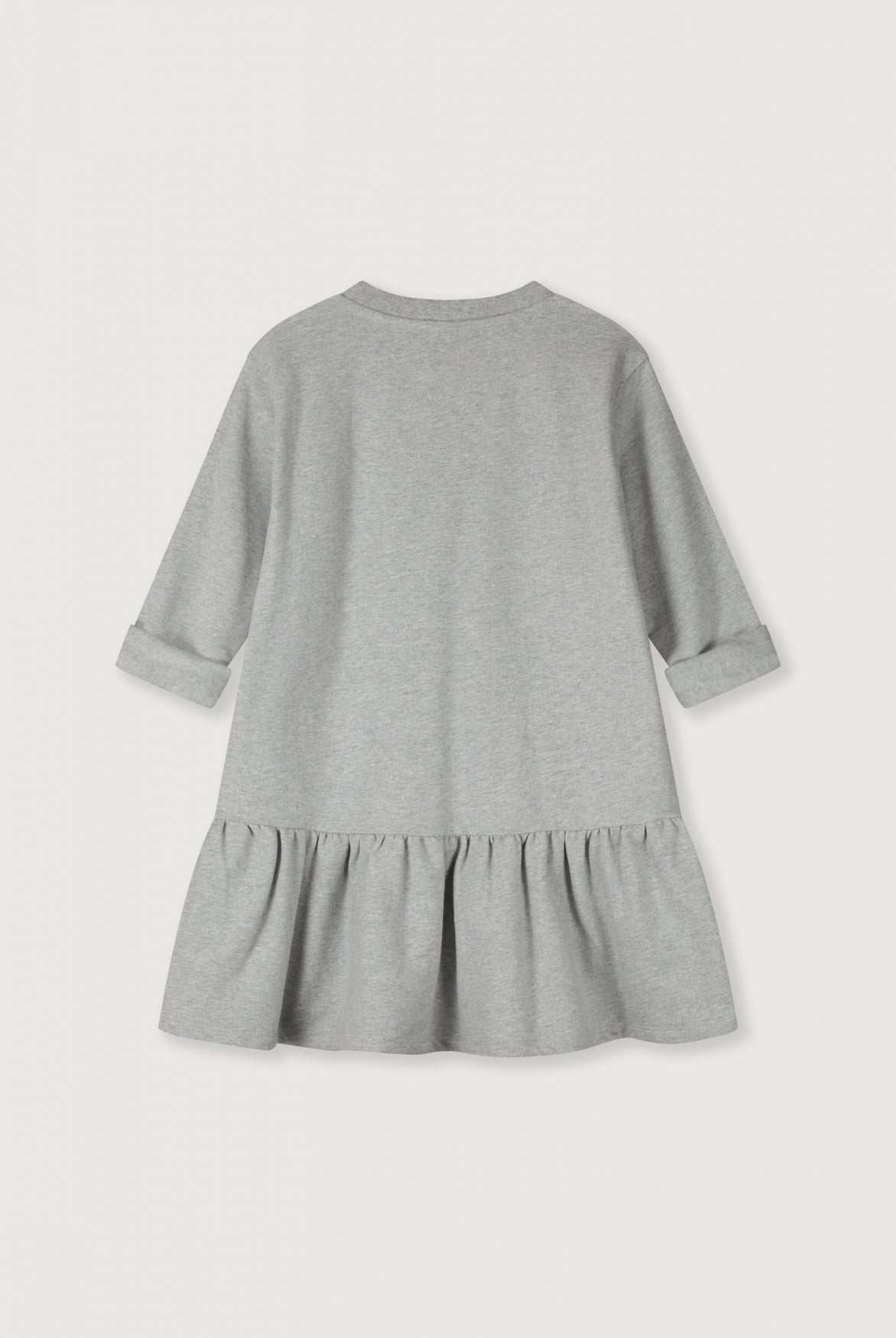 Langarmkleid mit Rüsche | Gray Melange
