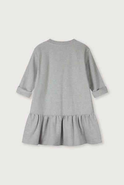 Langarmkleid mit Rüsche | Gray Melange
