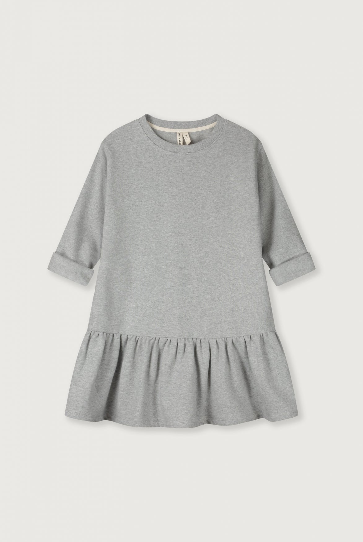 Langarmkleid mit Rüsche | Gray Melange