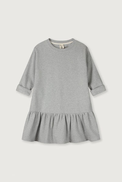 Langarmkleid mit Rüsche | Gray Melange