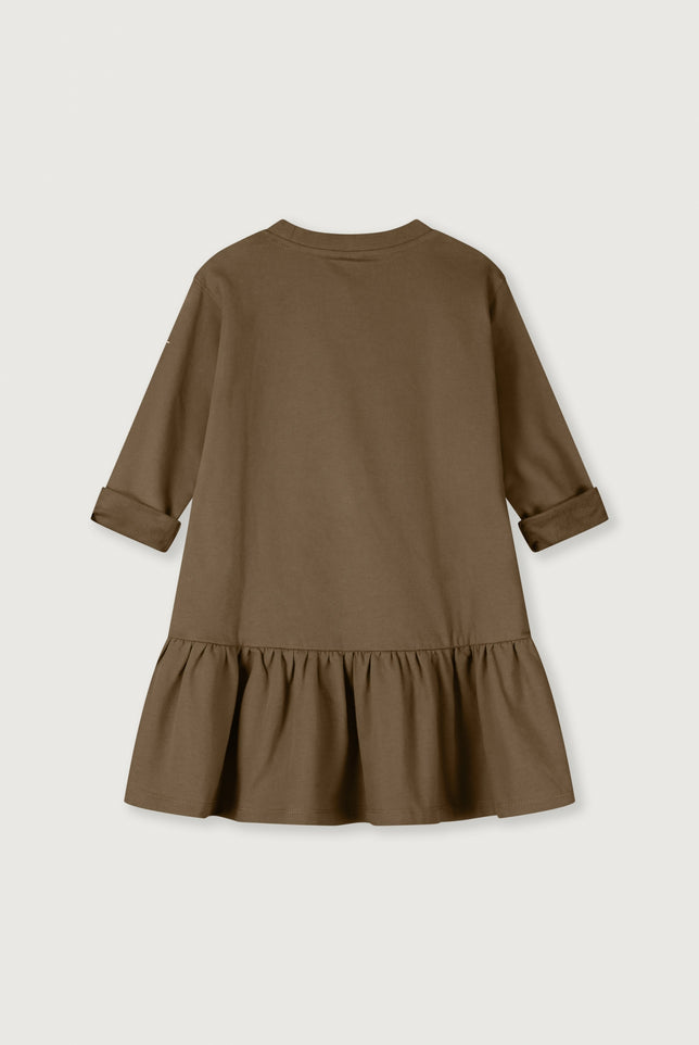 Langarmkleid mit Rüsche | Woody