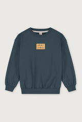 Logo Dropped Shoulder Sweater | Blue Gray - Bright Cookie
