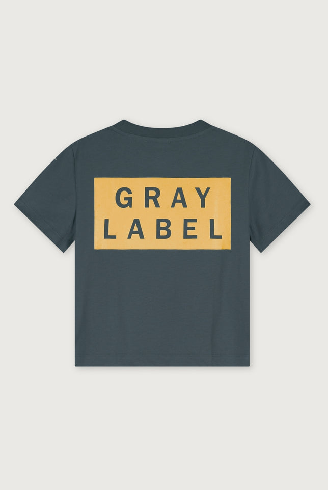 Logo Oversized Tee | Blue Gray - Bright Cookie