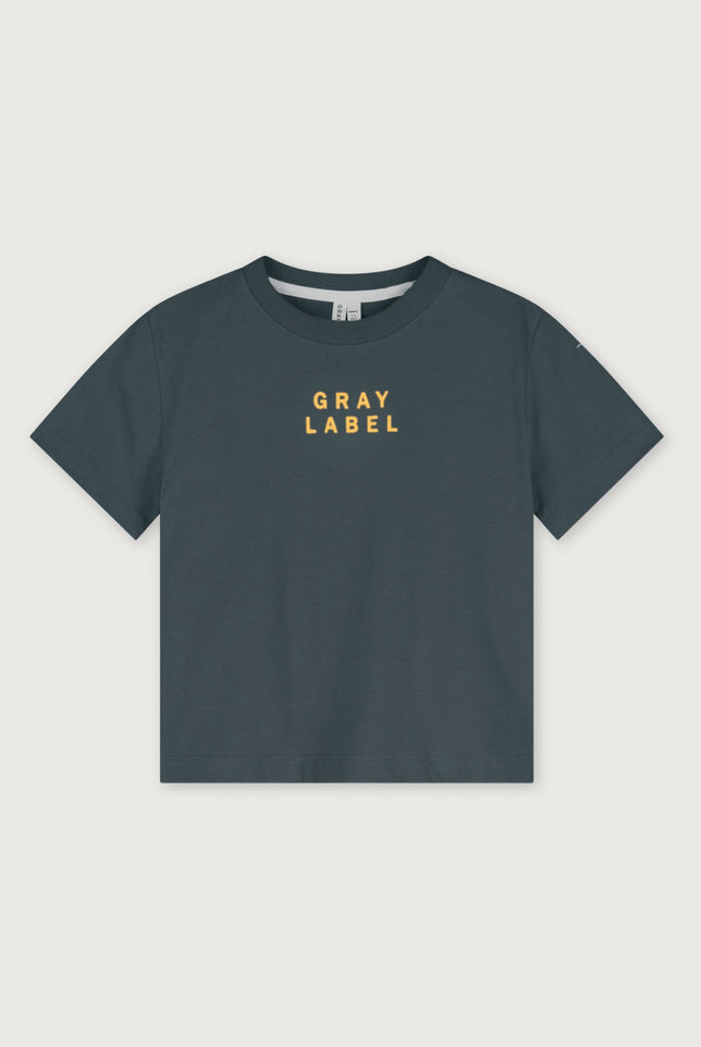 Logo Oversized Tee | Blue Gray - Bright Cookie
