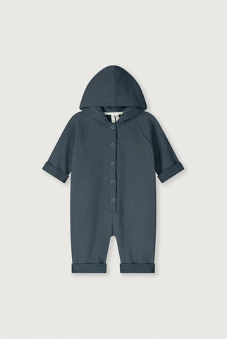 Baby-Overall mit Kapuze | Blue Grey