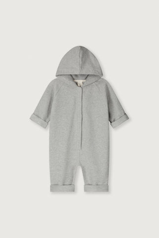 Baby-Overall mit Kapuze | Grey Melange